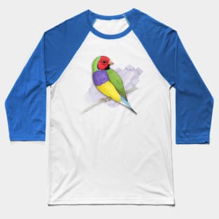 Gouldian finch colour pencil drawing Baseball T-Shirt